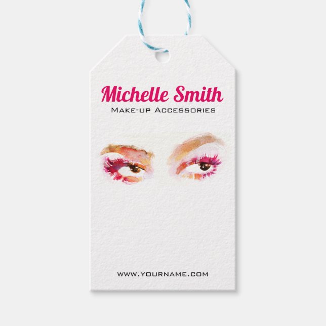 Étiquettes-cadeau Artiste de maquillage oculaire rose Brown (Devant)