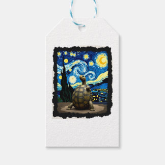 Étiquettes-cadeau Artistic Turtle Shirt  Starry Night Turtle (2)