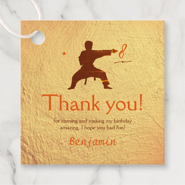 Étiquettes Cadeau Arts martiaux modernes Karate Anniversaire de enfa (Devant)