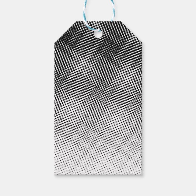 Étiquettes-cadeau Artsy noir et blanc Moiré Motif Classic Round (Devant)