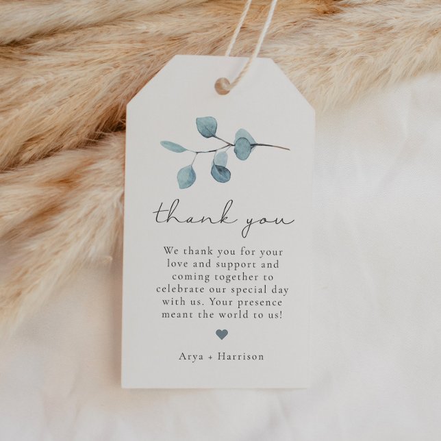 Étiquettes-cadeau ARYA Rustique Eucalyptus Merci de verdure (Créateur téléchargé)