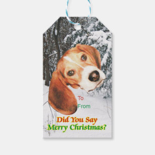 Étiquettes-cadeau As-Tu Dit Joyeux Noël ? Balise cadeau beagle