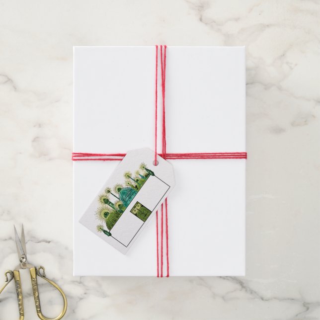 Étiquettes-cadeau Assistant vintage d'Oz, La Ville d'Émeraude (With Twine)