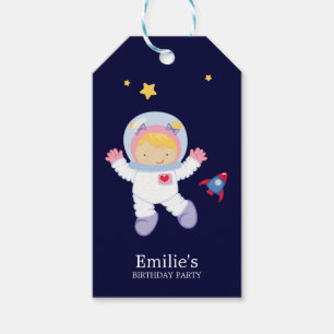 Étiquettes-cadeau Astronaut Fille Anniversaire de enfant