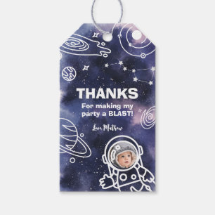 Étiquettes-cadeau Astronaut Planètes spatiales 1er anniversaire garç