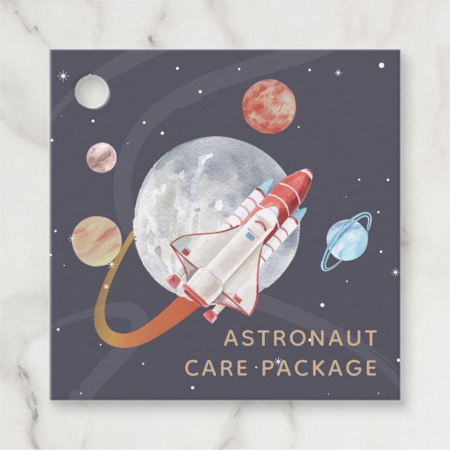 Étiquettes Cadeau Astronaute de l'aventure spatiale (Devant)