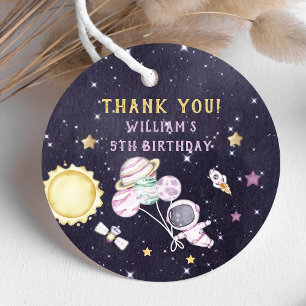 Étiquettes Cadeau Astronaute Espace extra-atmosphérique Merci d'anni