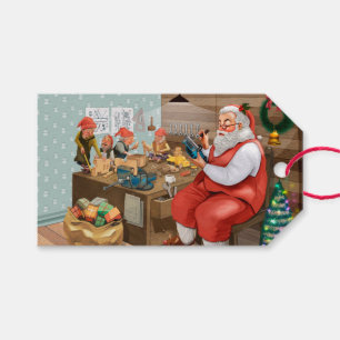 Étiquettes-cadeau Atelier père Noël