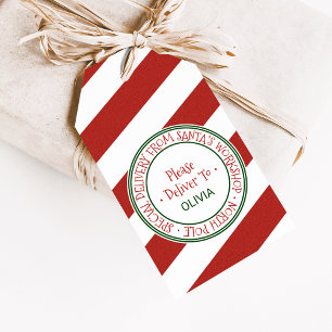 Étiquettes-cadeau Atelier père Noël Nom de Noël