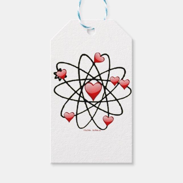 Étiquettes-cadeau Atomic Saint-Valentin Cœurs Rouges (Devant)