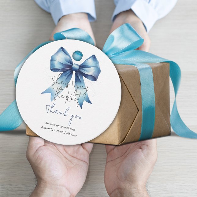 Étiquettes Cadeau Attacher le Nœud Ruban Bleu Fête de Mariage (Créateur téléchargé)
