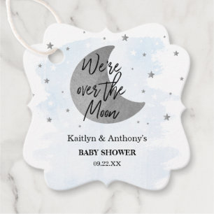 Étiquettes Cadeau Au-Dessus De La Lune Baby shower Garçons