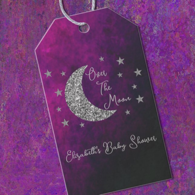Étiquettes-cadeau Au-Dessus Du Baby shower Lune (Créateur téléchargé)