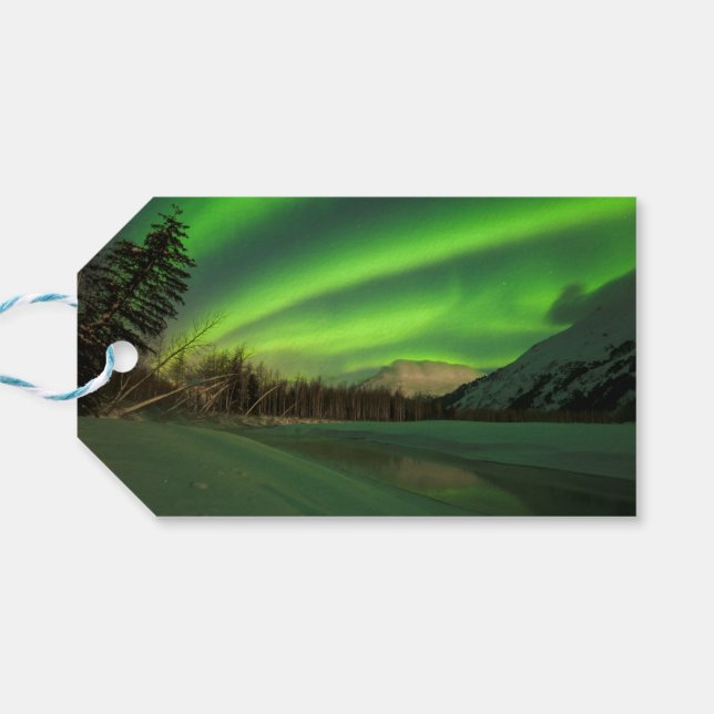 Étiquettes-cadeau Aurora à bande (Dos Horizontal)