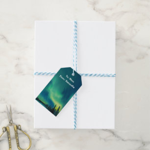 Étiquettes-cadeau Aurora Borealis Northern Lights Arctic Night Sky