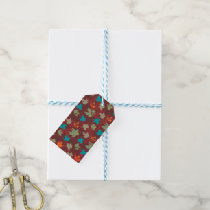 Étiquettes-cadeau Autmn Feuilles Volants Solides - Ombre Brûlé/Orang