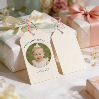 Étiquettes-cadeau Autocollant d'anniversaire de photo personnalisé -