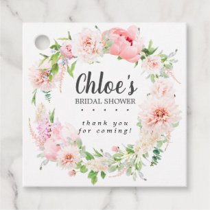 Étiquettes Cadeau Autocollant de Faveur de Mariage de Pivoine Rose B