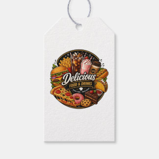 Étiquettes-cadeau Autocollant de nourriture et boissons délicieuses