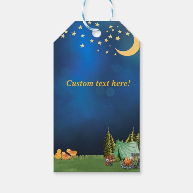 Étiquettes-cadeau autocollant du thème du camping (Devant)
