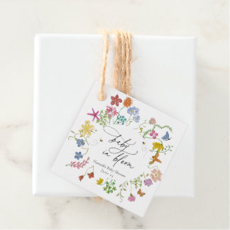 Étiquettes Cadeau Autocollant pour Baby Shower Baby in Bloom Wildflo