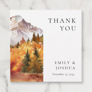 Étiquettes Cadeau Automne Automne Mariage élégant