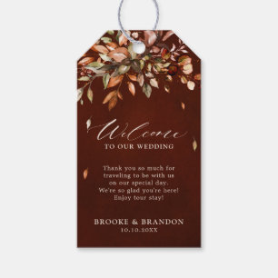 Étiquettes-cadeau Automne Feuilles Mariage campagnard rustique Accue