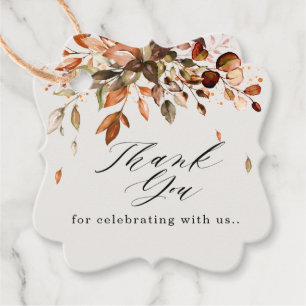 Étiquettes Cadeau Automne Feuilles Russe Pays Boho Mariage