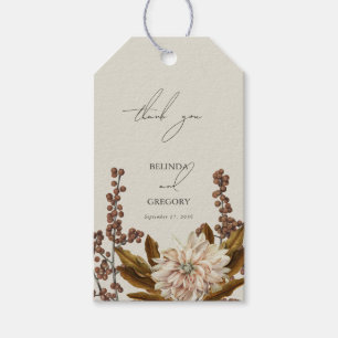 Étiquettes-cadeau Automne Floral Tones Terre Aquarelle Mariage de au
