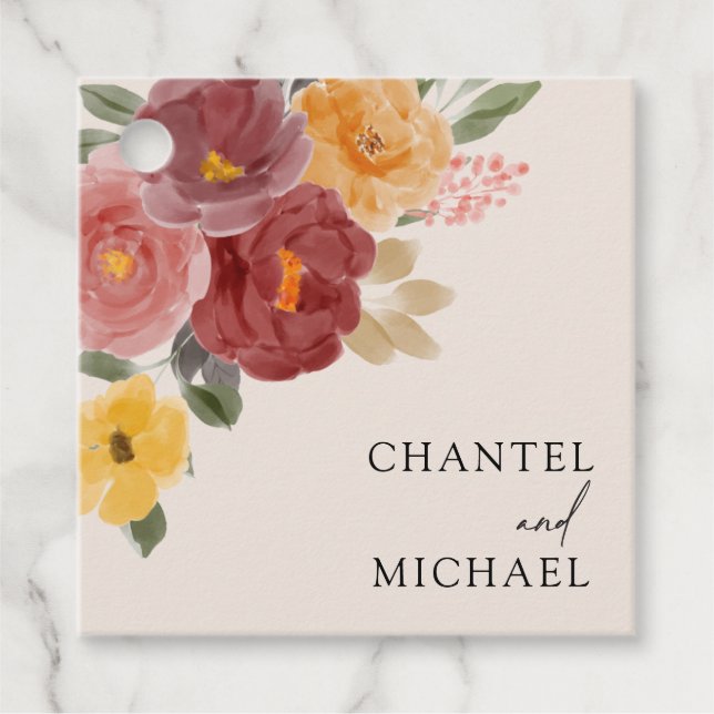 Étiquettes Cadeau Automne Mariage | Balises de préférence Cadeau Car (Devant)