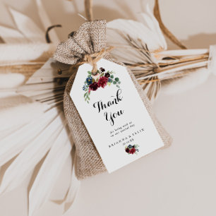 Étiquettes-cadeau Automne Rustique Calligraphie Mariage Merci