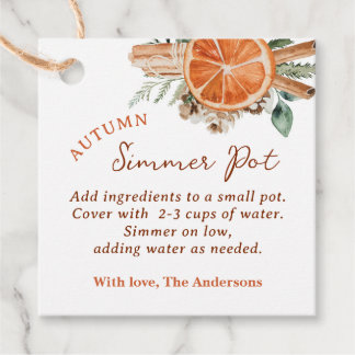 Étiquettes Cadeau Automne Simmer Pot Fall Stovetop Potpourri Cadeau