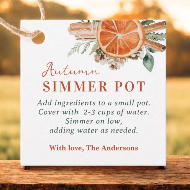 Étiquettes Cadeau Automne Simmer Pot Stovetop Potpourri Cadeau (Créateur téléchargé)