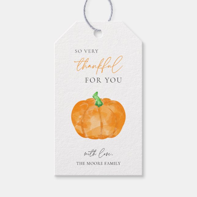 Étiquettes-cadeau Automne Thanksgiving Citrouille So Thanksgiving Ta (Devant)