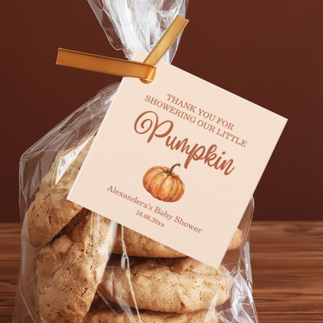 Étiquettes Cadeau Automne Un Baby shower Un Peu Citrouille (Créateur téléchargé)