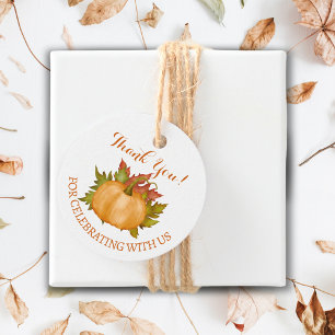 Étiquettes Cadeau Autumn Foliage Citrouille Baby shower d'automne