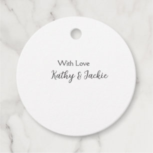Étiquettes Cadeau Avec amour ajouter nom de couple mariage simple mi