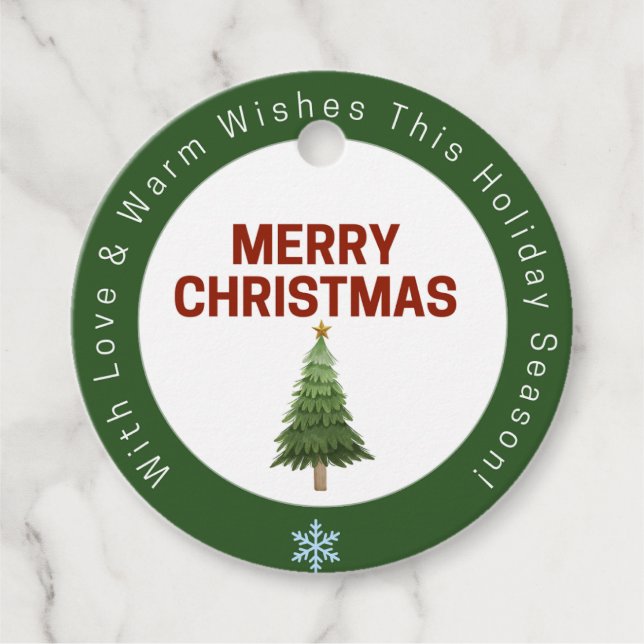 Étiquettes Cadeau Avec Amour & Chaleureux Voeux Cette Saison De Vaca (Devant)