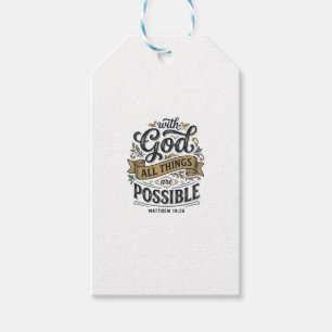 Étiquettes-cadeau Avec Dieu Toutes Choses Sont Possibles Vintage Chr