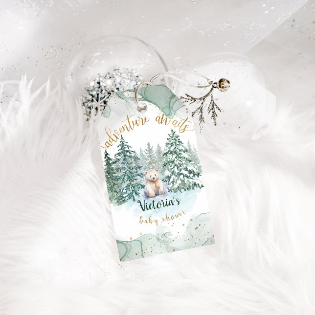 Étiquettes-cadeau Aventure d'ours polaire en attente pour une Baby S (Créateur téléchargé)