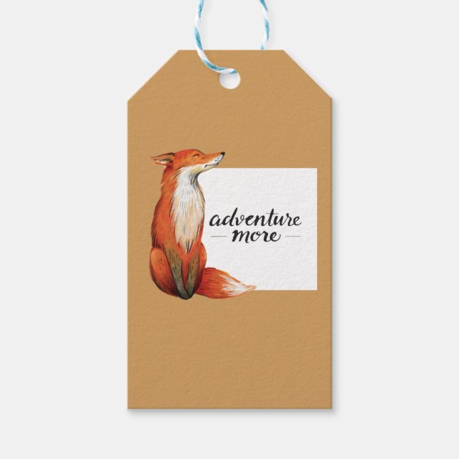 Étiquettes-cadeau aventure plus renard (Devant)