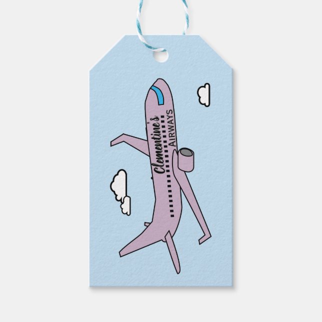 Étiquettes-cadeau Avion personnalisable  (Devant)
