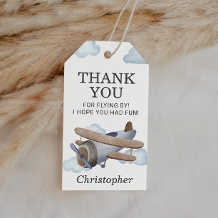 Étiquettes-cadeau Avion vintage Avion Pilote Aéronautique Anniversai