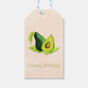 Étiquettes-cadeau Avocat vert dans le joyeux anniversaire