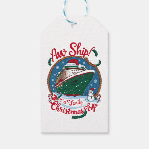 Étiquettes-cadeau Aw Ship C'est une croisière de Noël en famille
