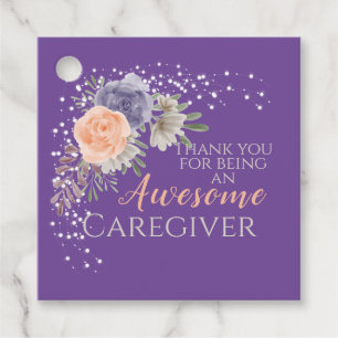 Étiquettes Cadeau Awesome aideur violet Appréciation florale