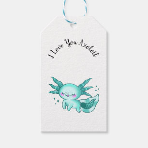 Étiquettes-cadeau Axolotl adorable joli dessin comme Love Pun