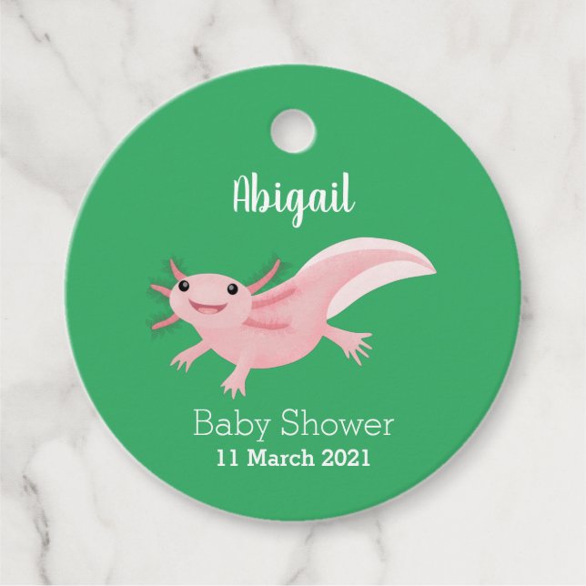 Étiquettes Cadeau axolotl rose pâle (Devant)