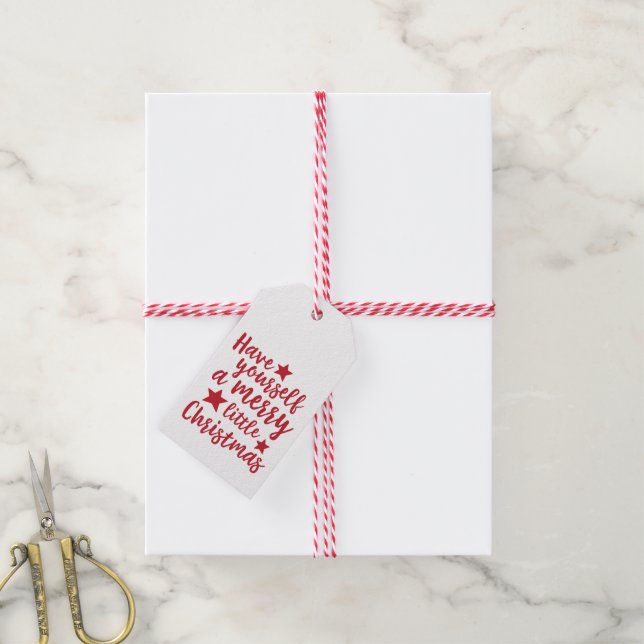Étiquettes-cadeau Ayez-vous un joyeux petit cadeau de Noël Tags (Avec de la ficelle)