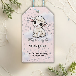 Étiquettes-cadeau Baa-Baa Un Petit Baby shower D'Étoiles D'Agneau